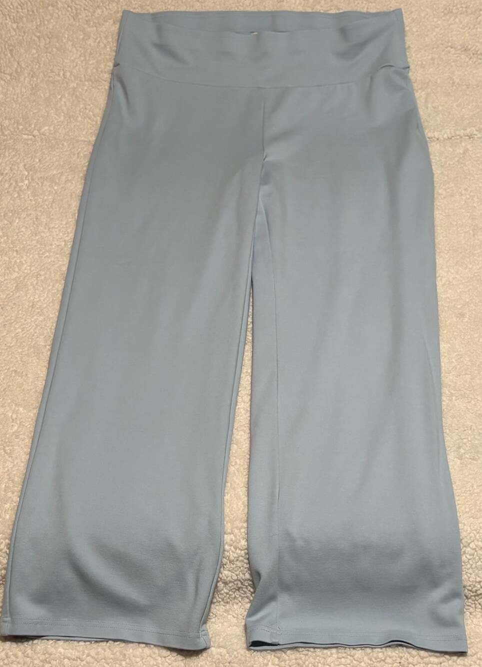 Anne Klein Wide Leg Pants Size XL Blue Viscose Blend Casual Trousers